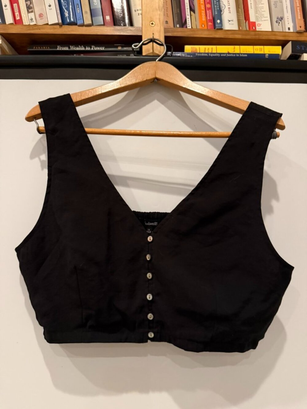 Madewell Softdrape Gwen black supercrop vest top